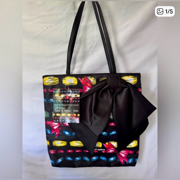 Brighton Handbags - Brighton Black Tote with Gemstone Accents